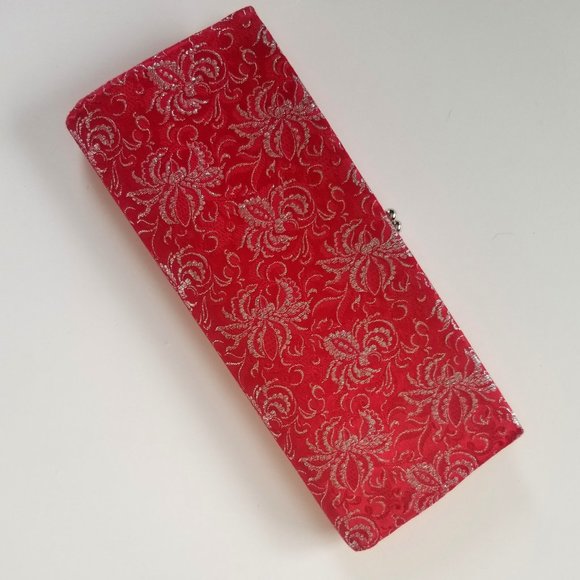 P & B Vintage Clutch Red & Silver Damask p… - Picture 2 of 7